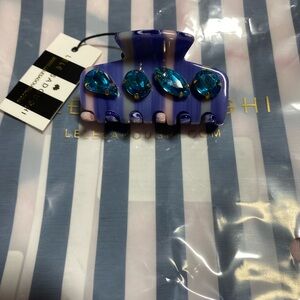 Lele Sadoughi azure mini crystal claw clip